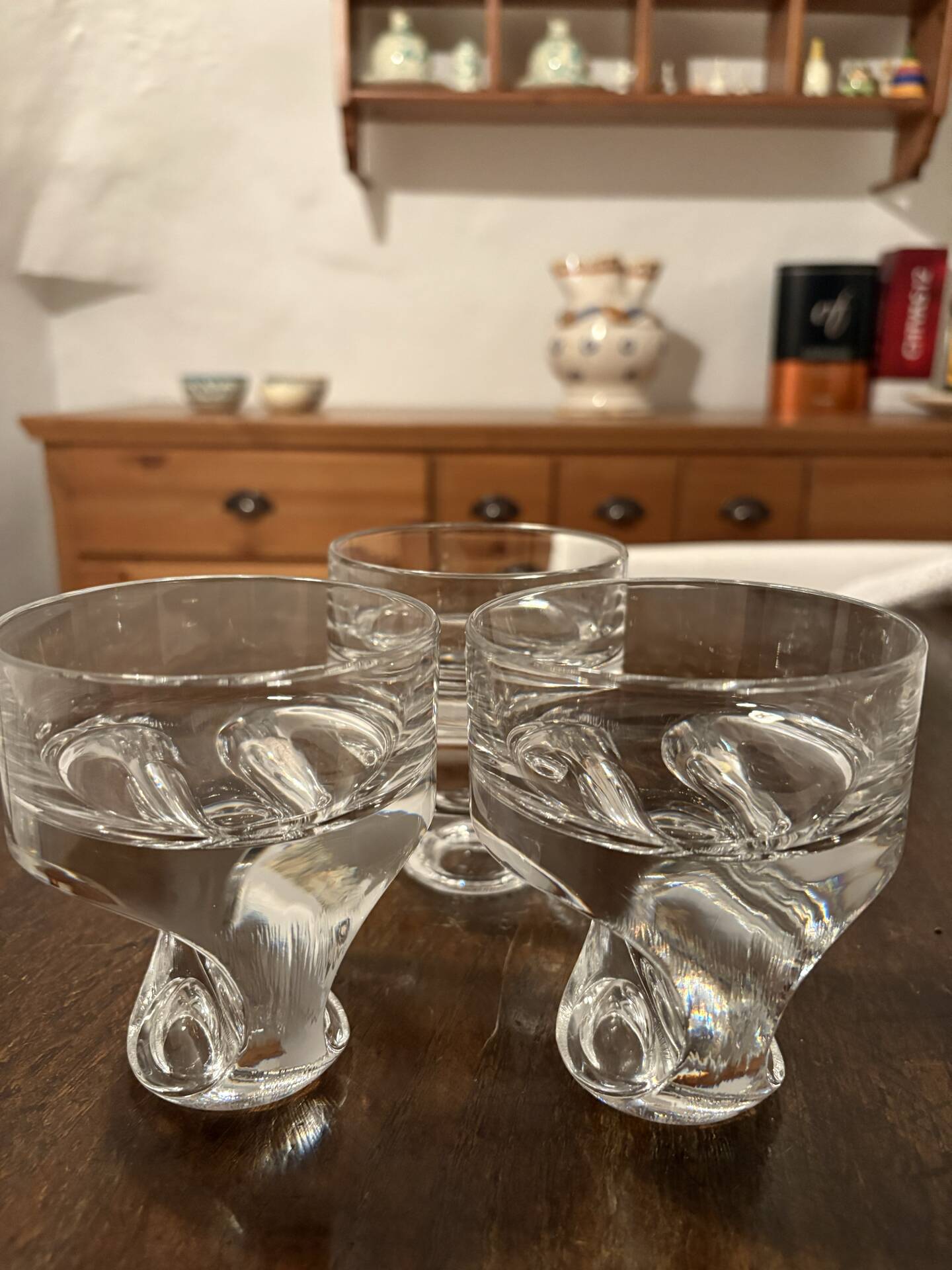 3 vintage glasses kristall krisla design taddei sistini