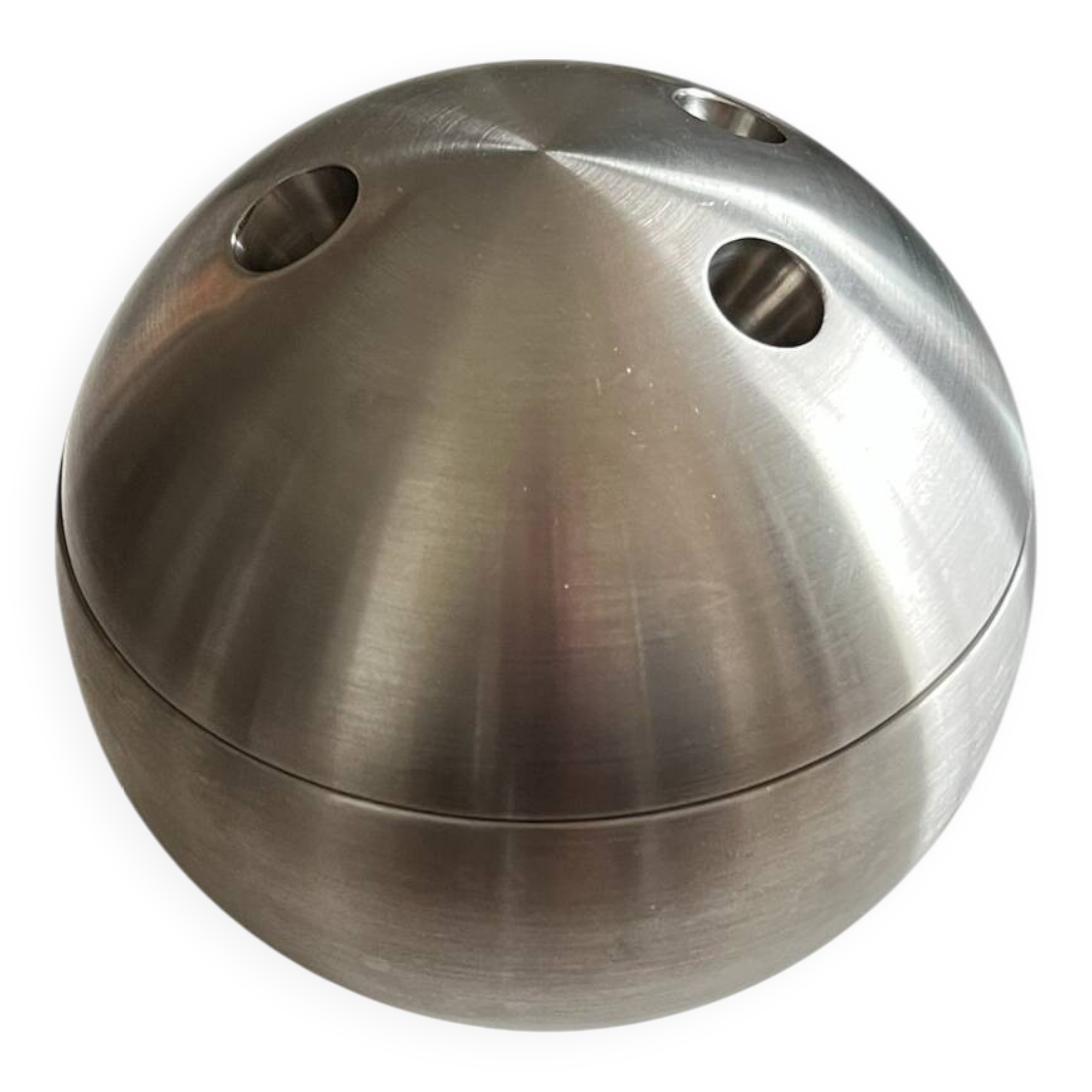 Seau à glaçons vintage boule de bowling ball chrome - années 70