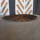 Old wicker tray wall decoration