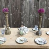 Solid raw wood farm table