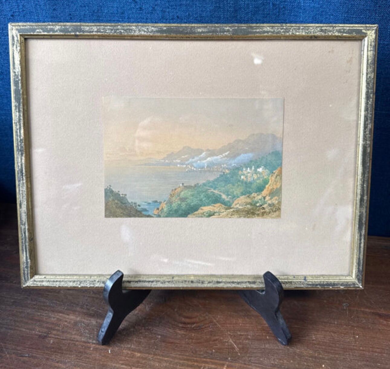 Watercolour C.W. M. Van de Velde Mediterranean coast near Cannes