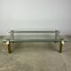Table basse italienne vintage 80'S en laiton et fer