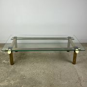 Table basse italienne vintage 80'S en laiton et fer