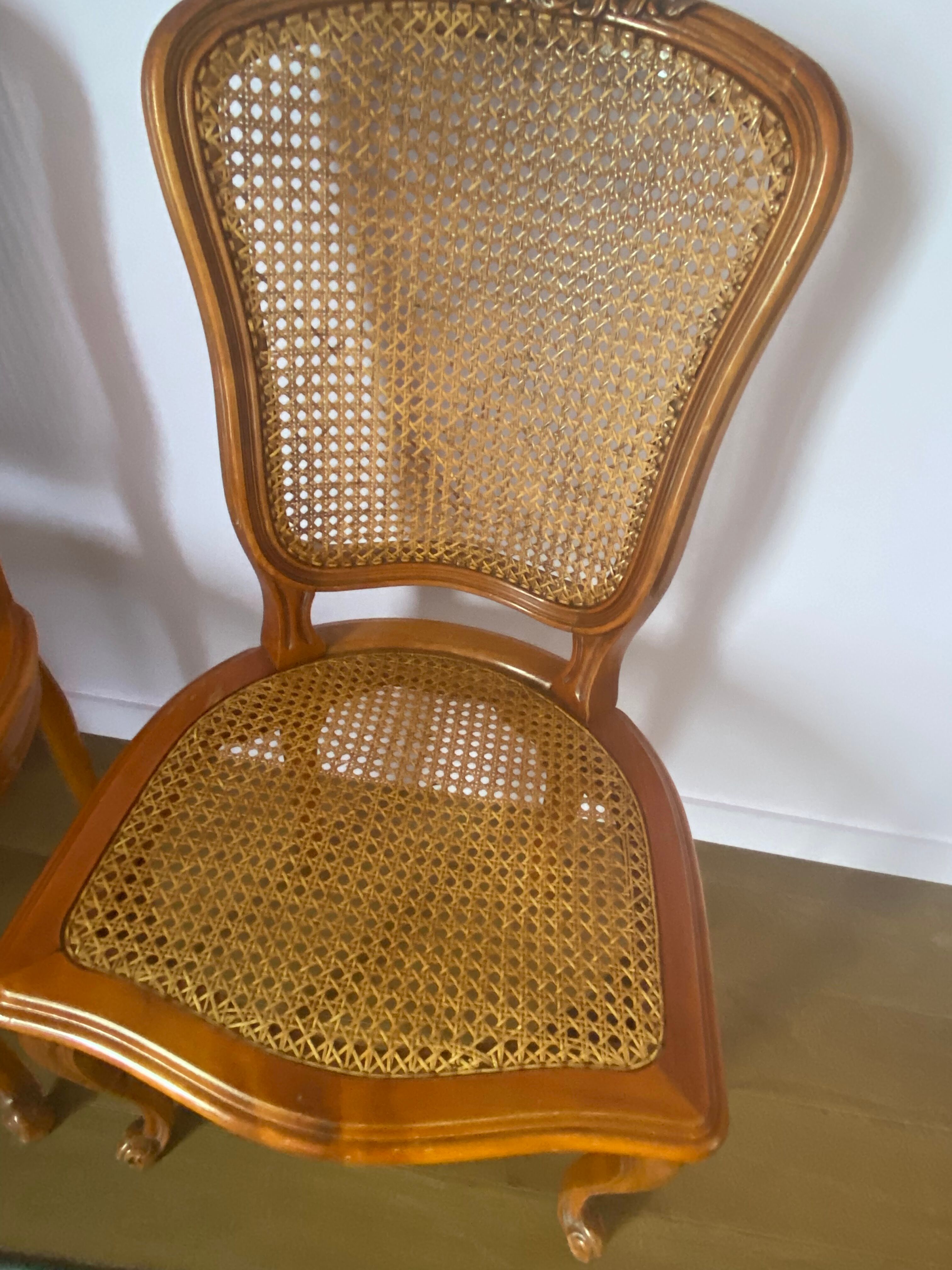Set of 3 canned chairs