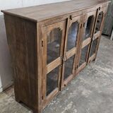 Ancien buffet vitré en teck birman