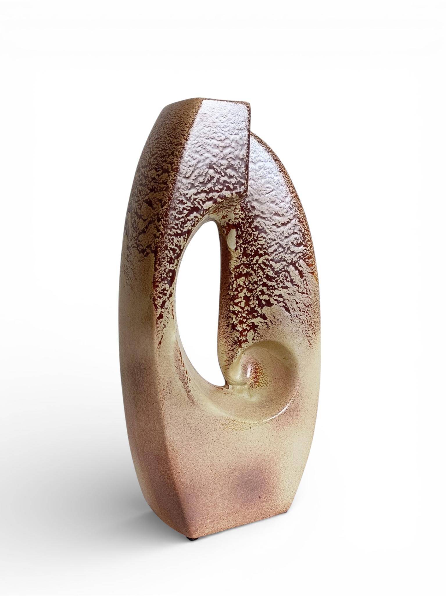 Midcentury Ceramic Vase Sculpture by Roberto Rigon for Bertoncello, Italy, 1960s