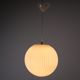 Scandinavian hanging lamp with white ribbed round ball lampshade