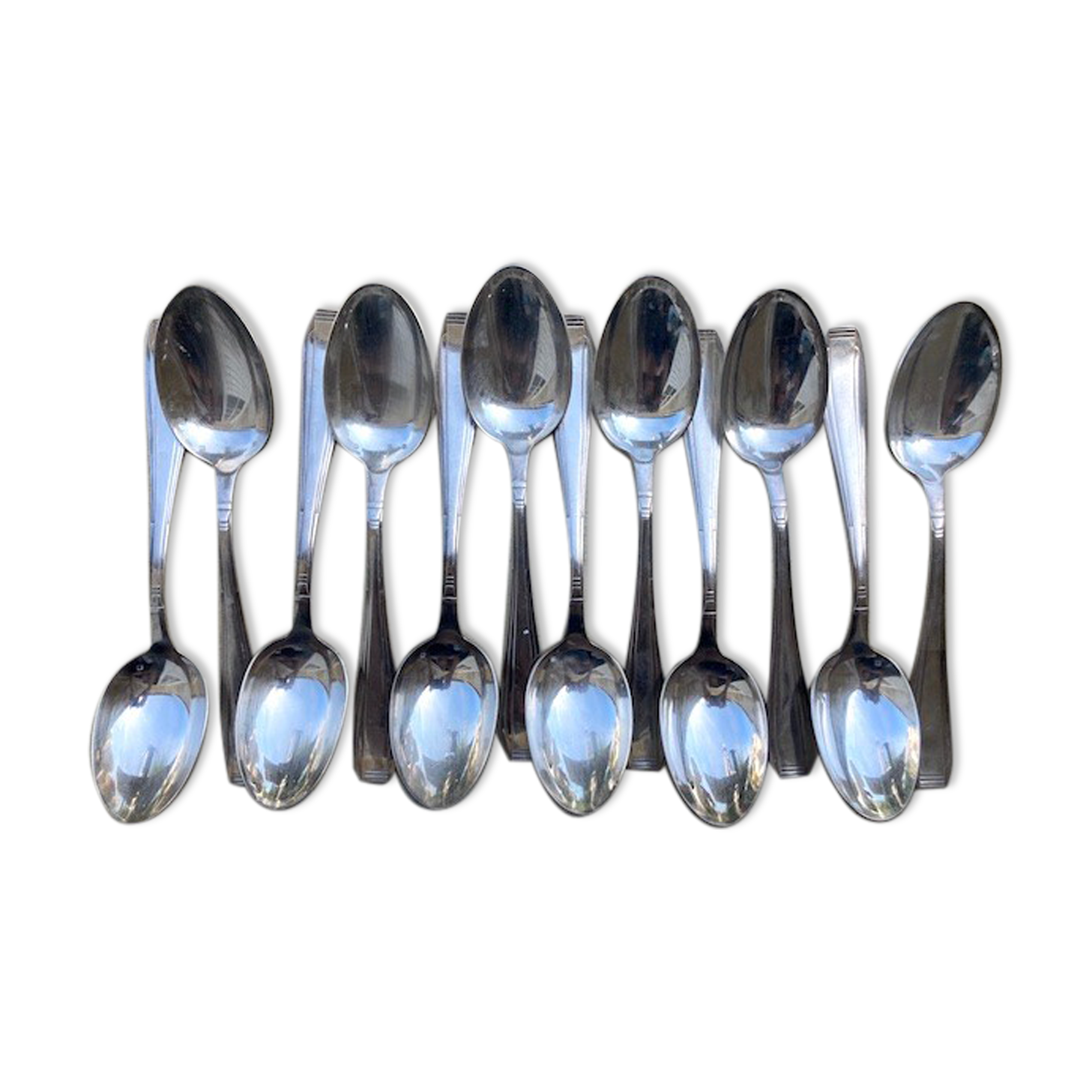 12 Silver Metal Spoons