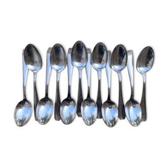 12 Silver Metal Spoons