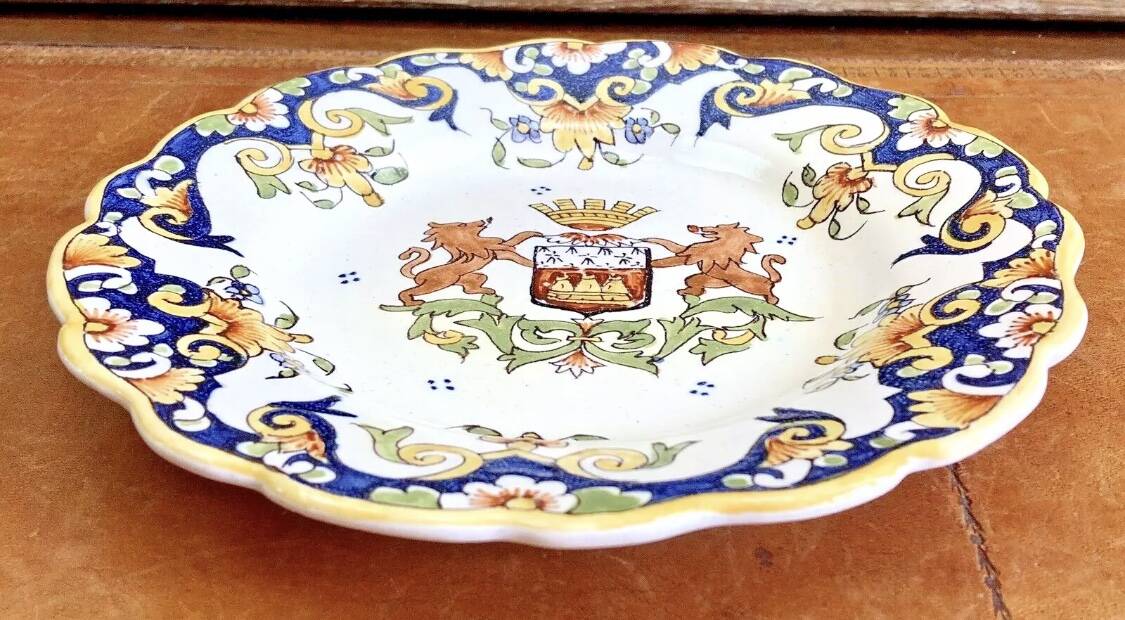 6 old dessert plates Desvres Fourmaintraux Rouen model Dinan 2