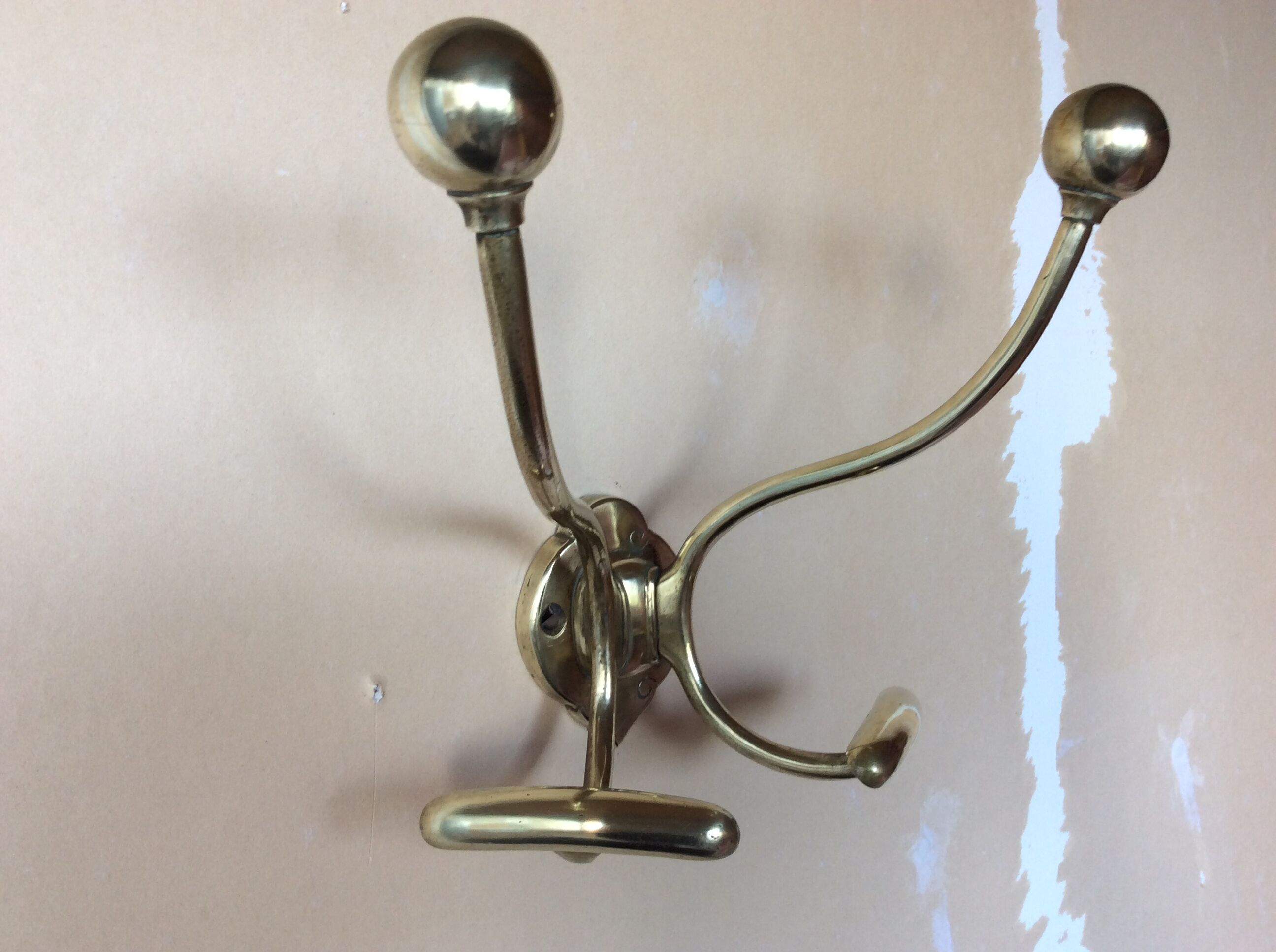 Vintage brass coat rack