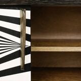 Scandinavian sideboard in birch with hand-painted op-art pattern, 1960s
