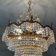 Waterfall chandelier in gilded bronze and crystal tassels