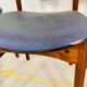 Set of 12 Baumann chairs, vintage, blue Skai seat.