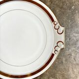 Round dish with ears in white and gold porcelain