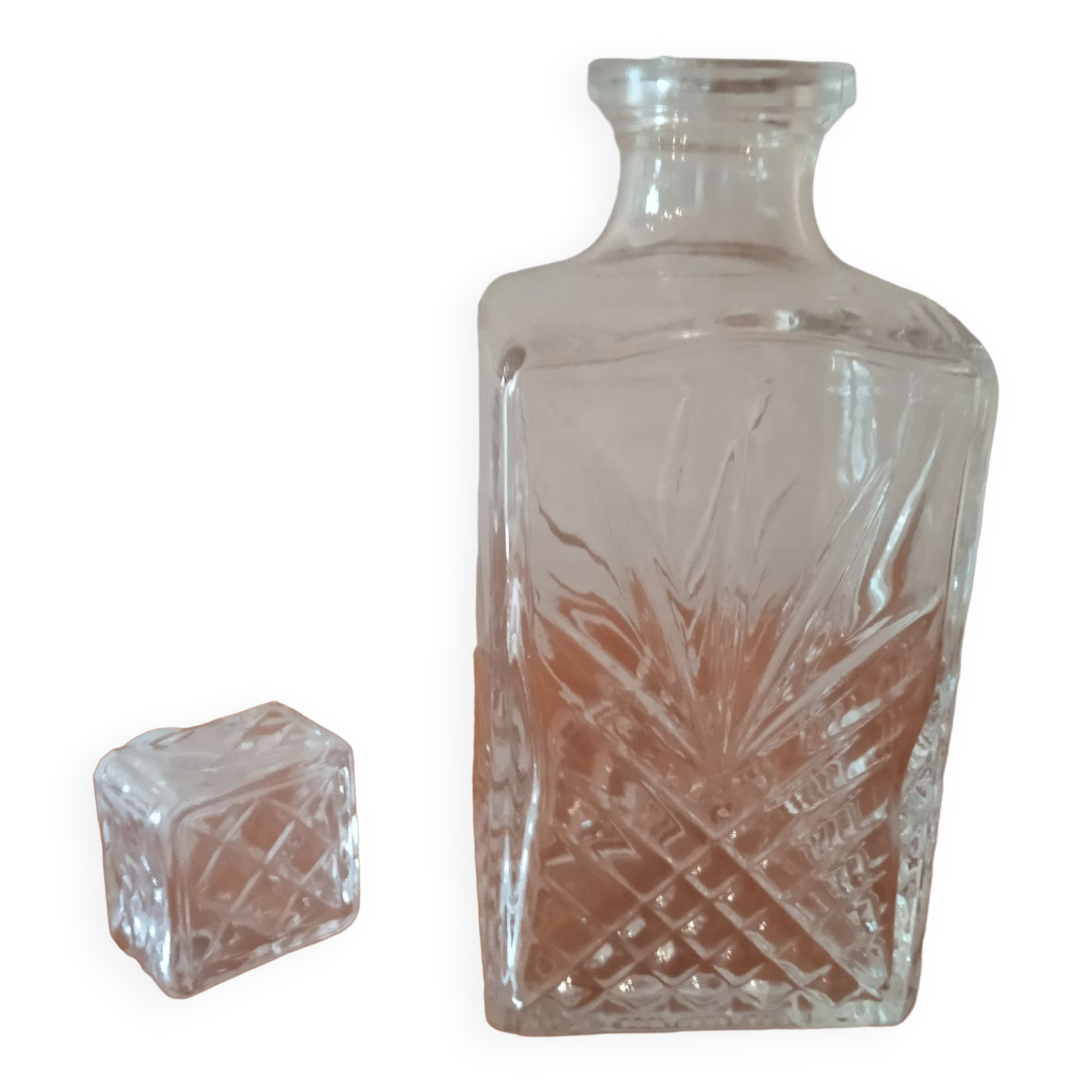 Decorated glass decanter