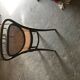 Brown Scandinavian wooden and cane set: 1960s table + 6 chairs (set of 7)