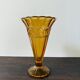 Art Deco amber cup-shaped vase with rose motifs