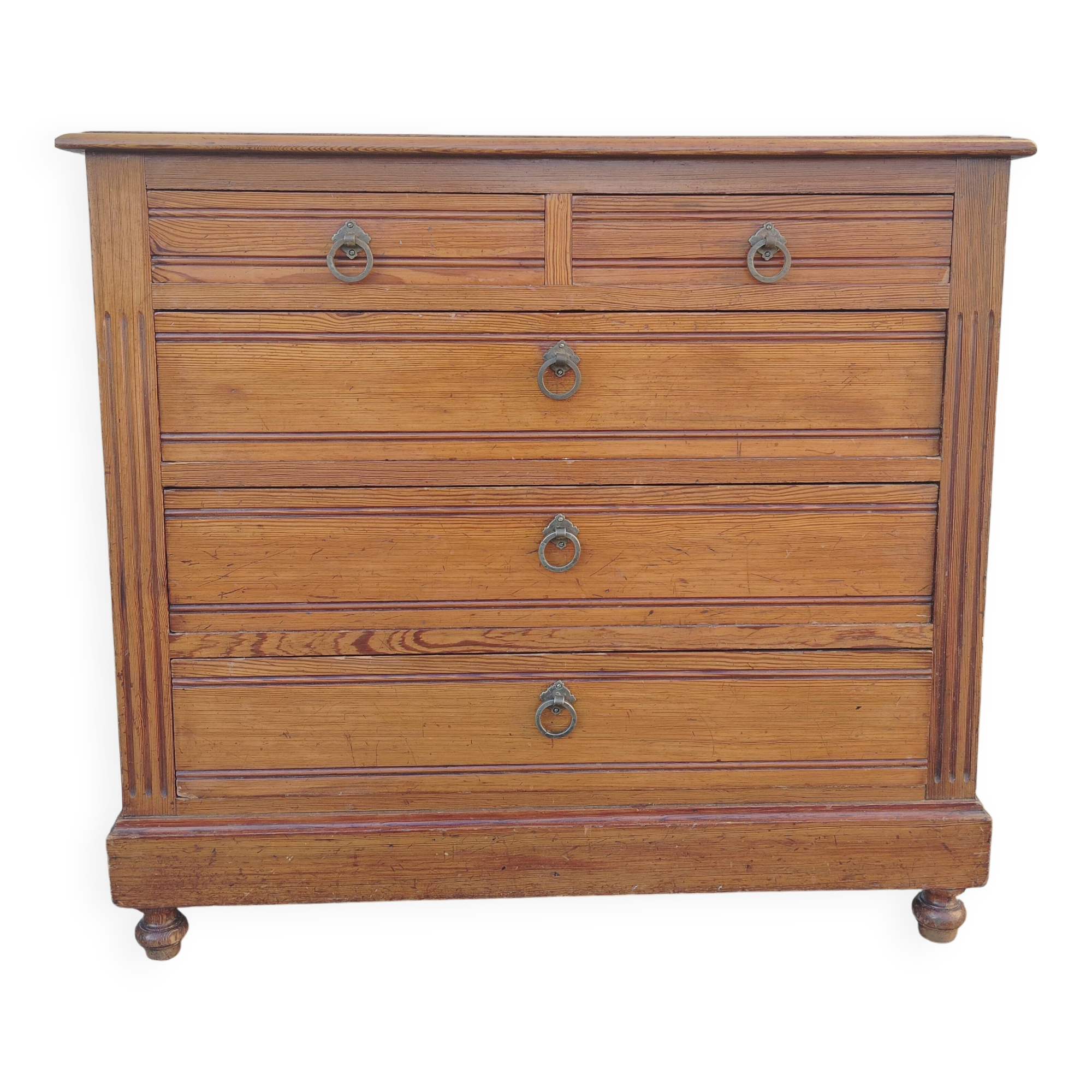 Handcrafted 5-drawer chest of drawers from the early 20th century