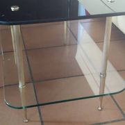 Vintage coffee table 1950/1960 two glass tops and bronze base