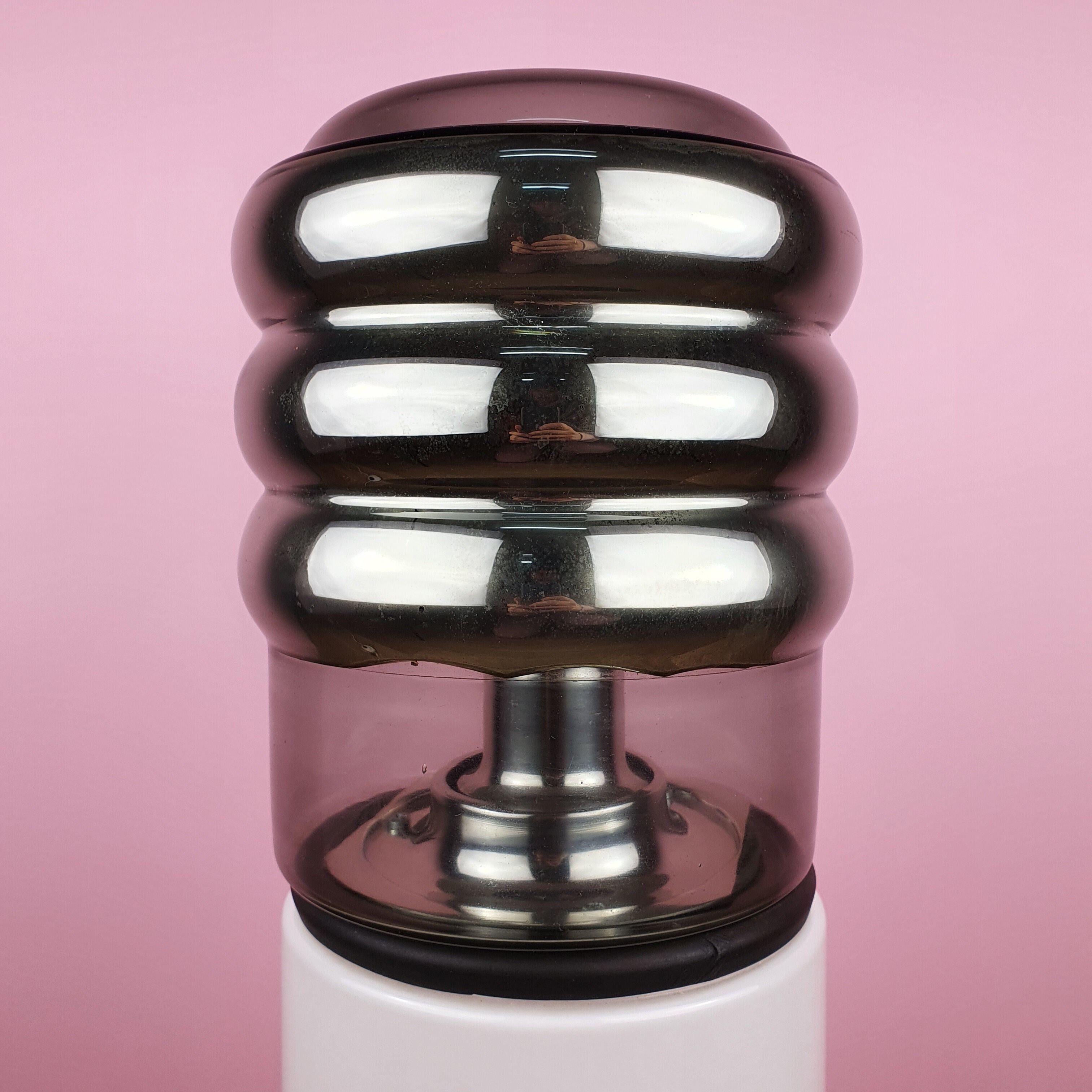 Lampadaire en verre opalin du milieu du siècle de Peil & Putzler, Allemagne, années 1960