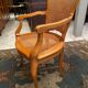 Louis XV style office armchair in solid blond beech