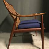 Peter hvidt & orla molgaard nielsen model 147 teak & rattan chair for france & son