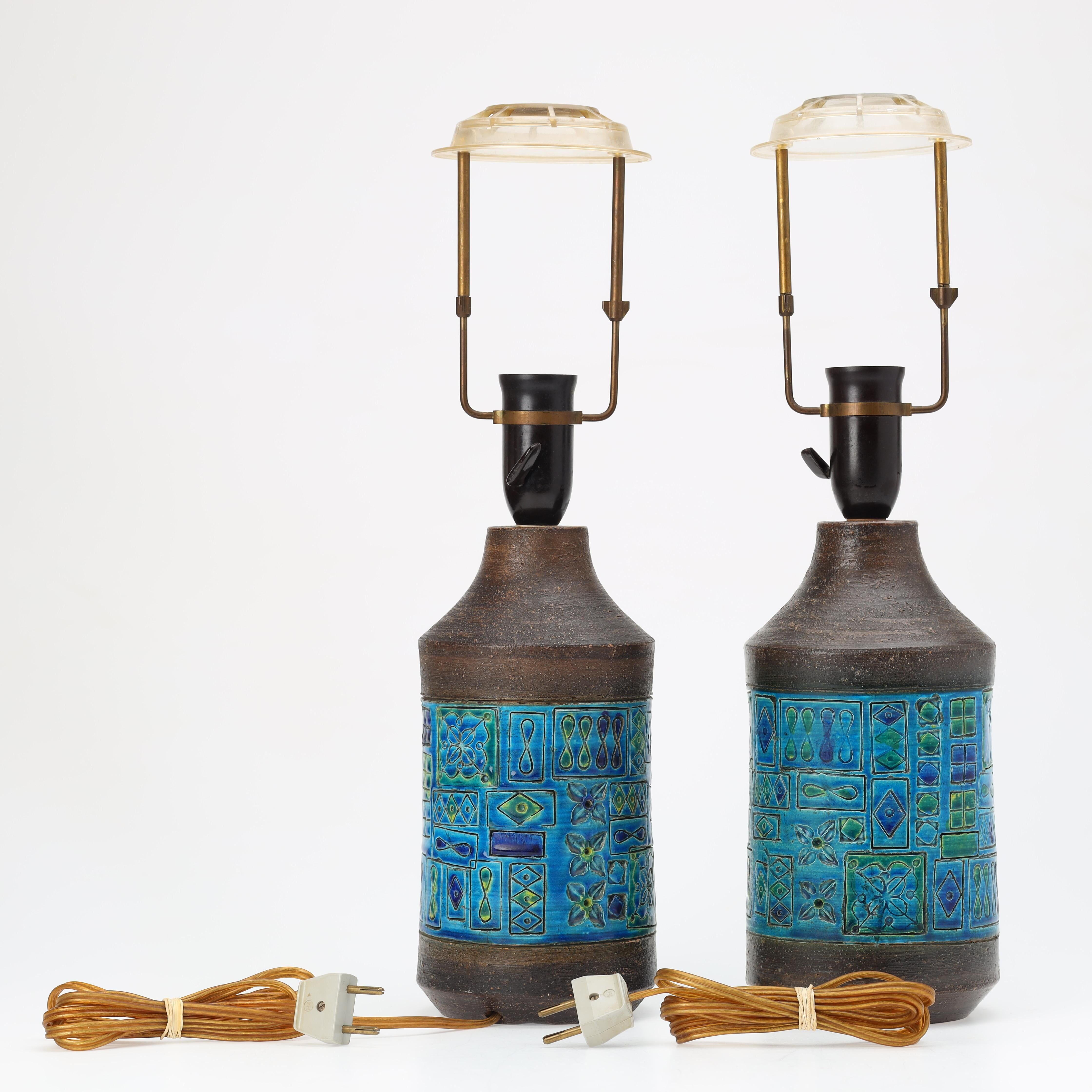 Pair of table lamps by Aldo Londi for Bitossi Sweden 1960 Signed