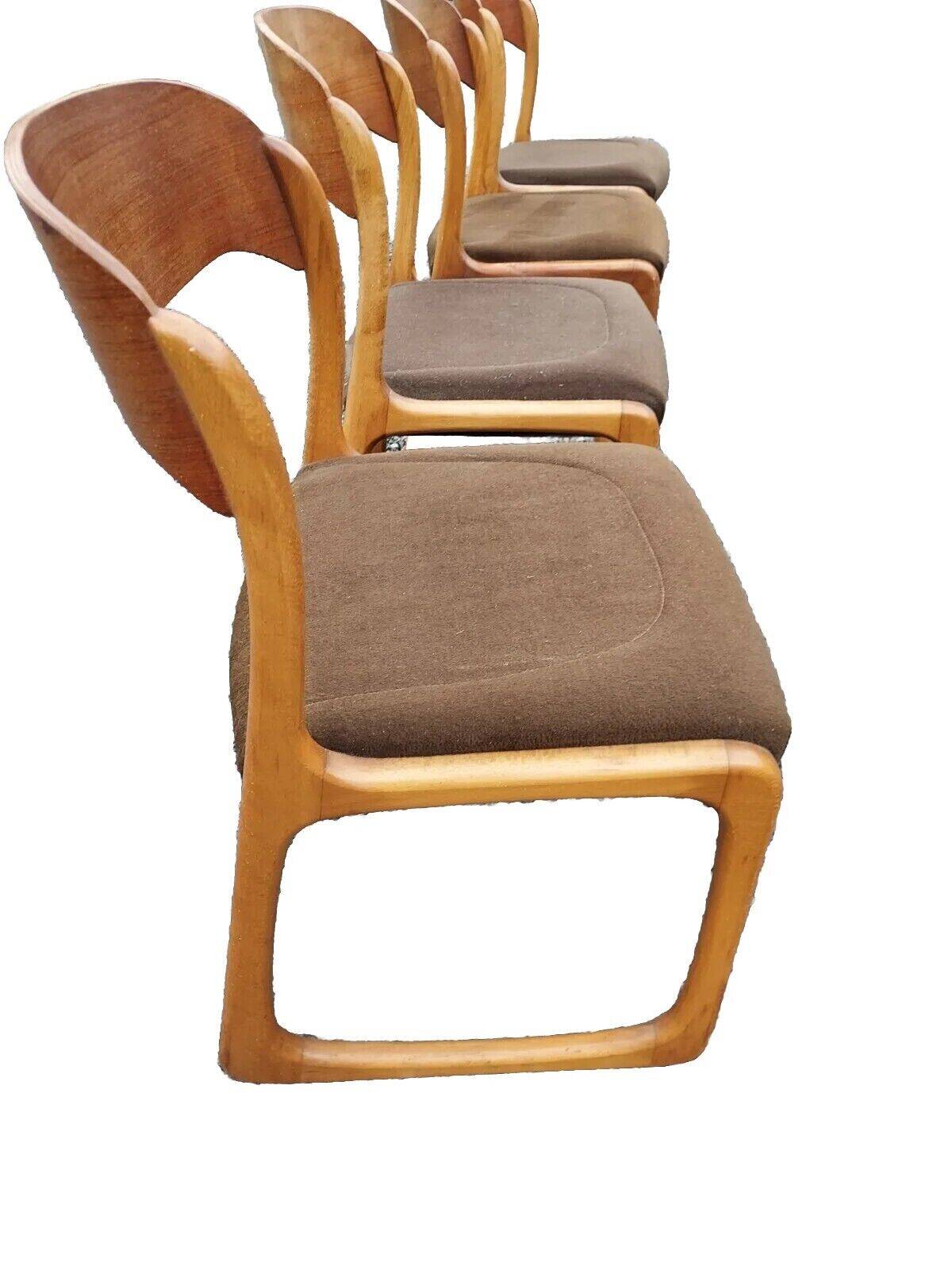 beech sled chairs x 4