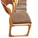 beech sled chairs x 4