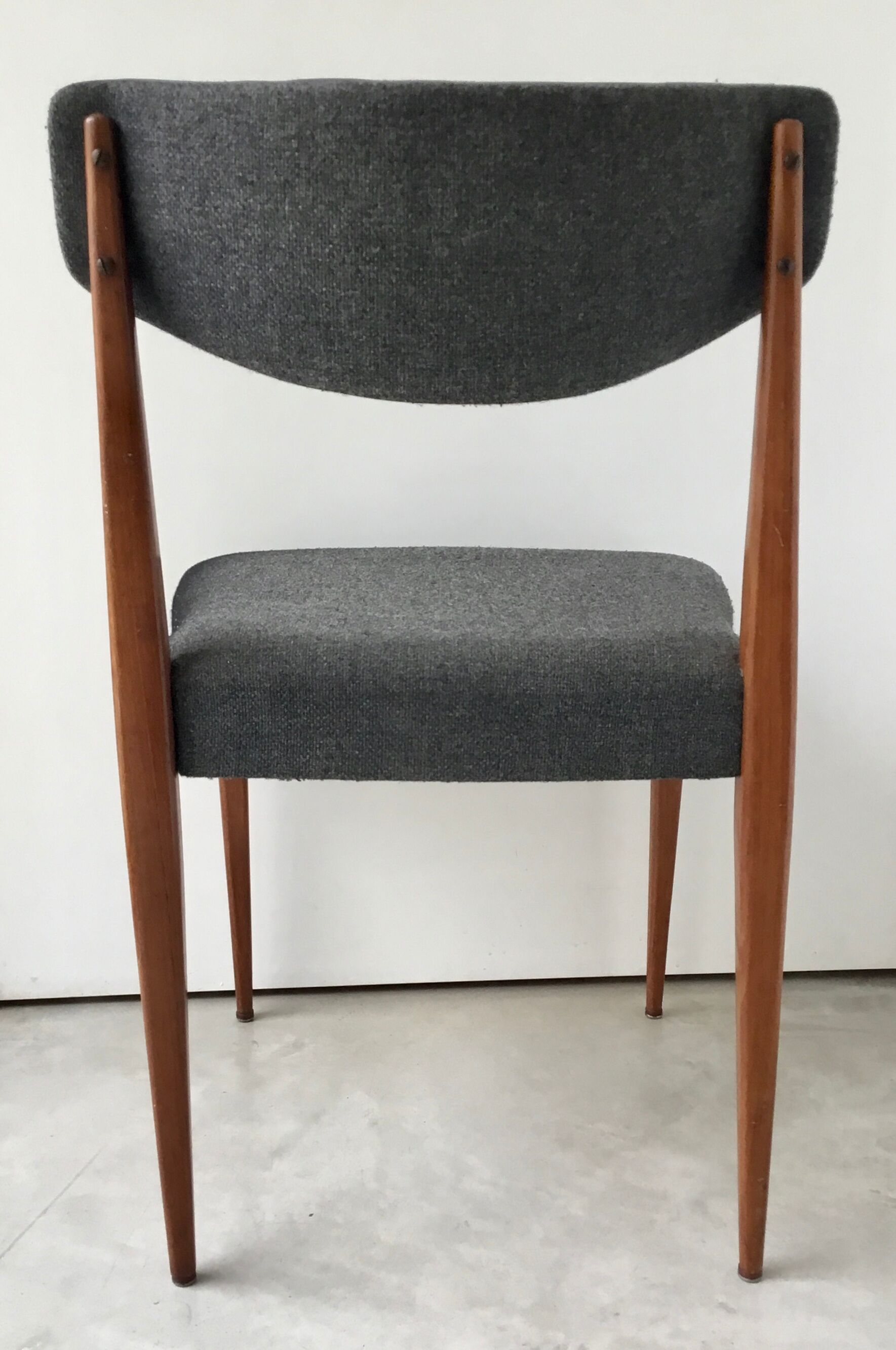 Scandinavian chair teak grey fabric 1960