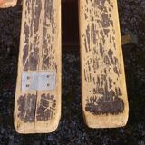 3 pairs of old skis