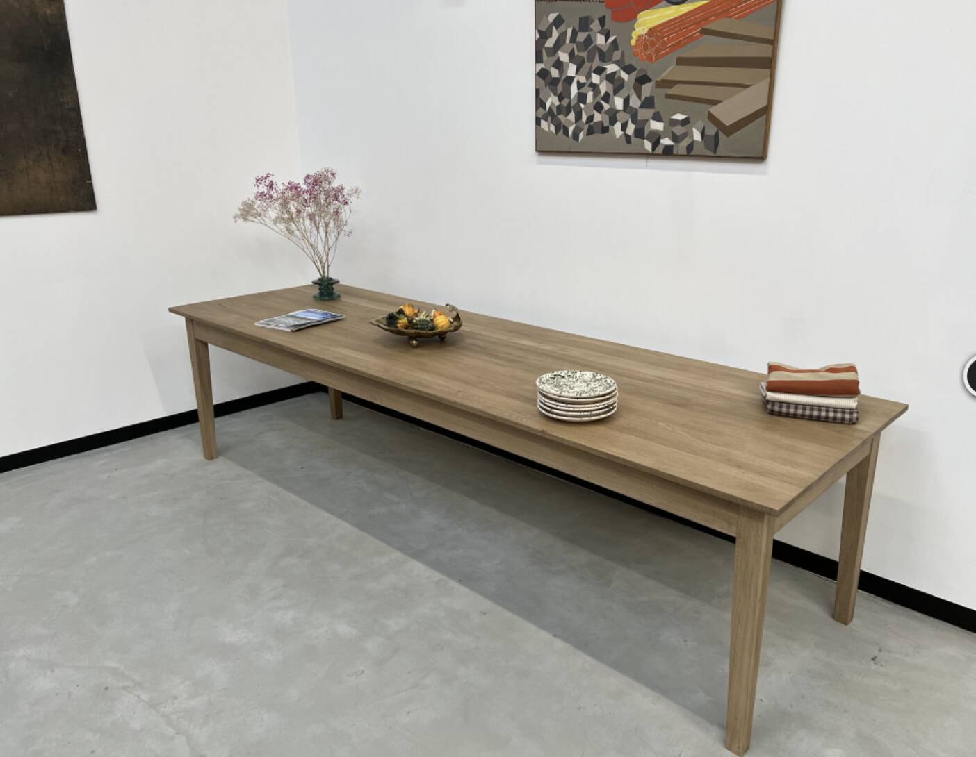 Farm table with tapered legs (300 cm x 90 cm)
