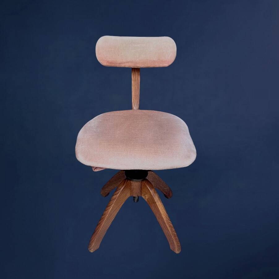Swedish adjustable office chair Åtvidabergs in wood and metal, 1930s