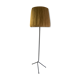 Black metal tripod lamppost and sisal-mid lampshade, 20th