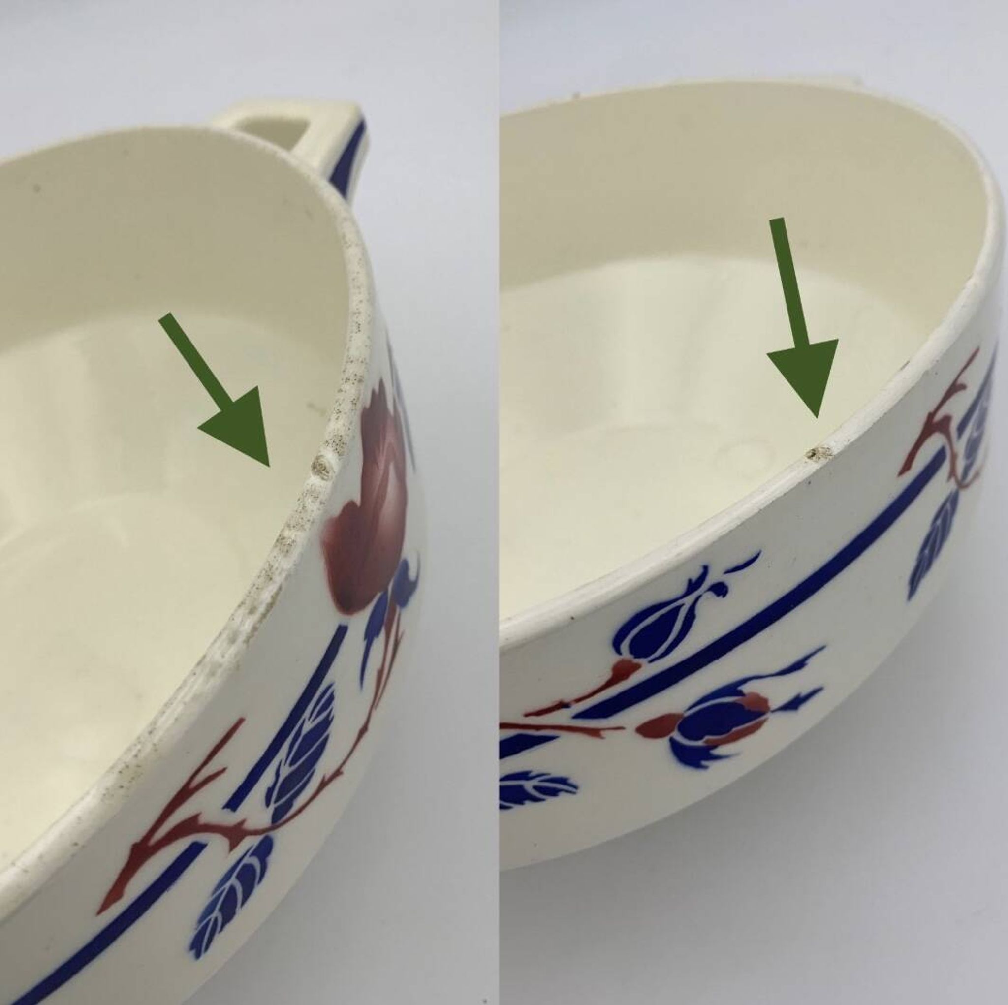 Antique French earthenware soup tureen K & G Lunéville, "Chantal" model