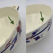 Antique French earthenware soup tureen K & G Lunéville, "Chantal" model