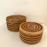 Vintage basket box in woven rattan