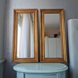 Set 2 vintage Italian wooden mirrors 80s 50x24cm