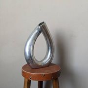 Contemporary minimalist design cast aluminum soliflore vase in silver