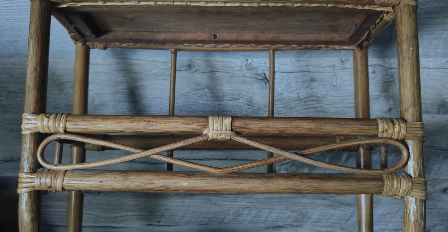 Vintage rattan shelf