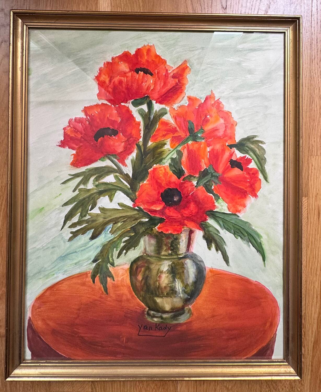 Still life with poppies, signed 20th century