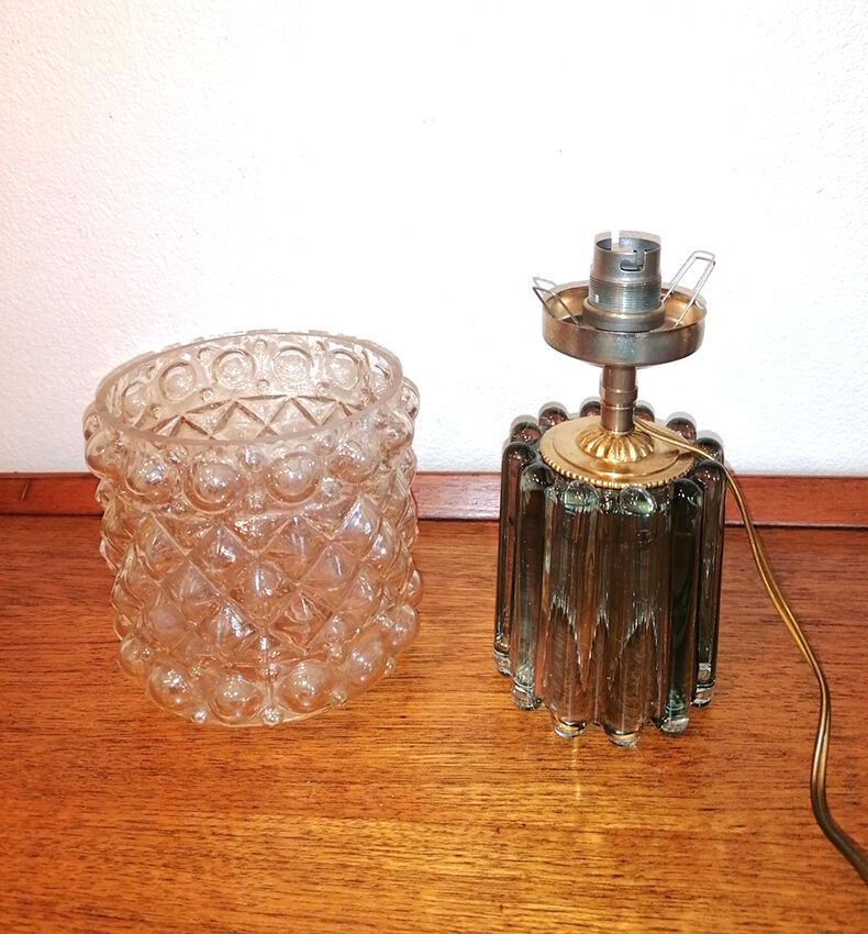 Table lamp, foot and glass lampshade, 1960