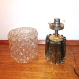 Lampe à poser, pied et abat-jour en verre, 1960
