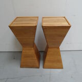 Vintage set of 2 pyramid side tables  Seventies