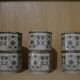 Lot de 6 tasses en grès à motif