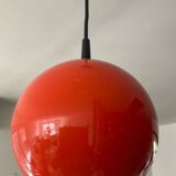 Space Age orange metal pendant light
