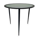 Table d’appoint vintage métal et verre des années 80
