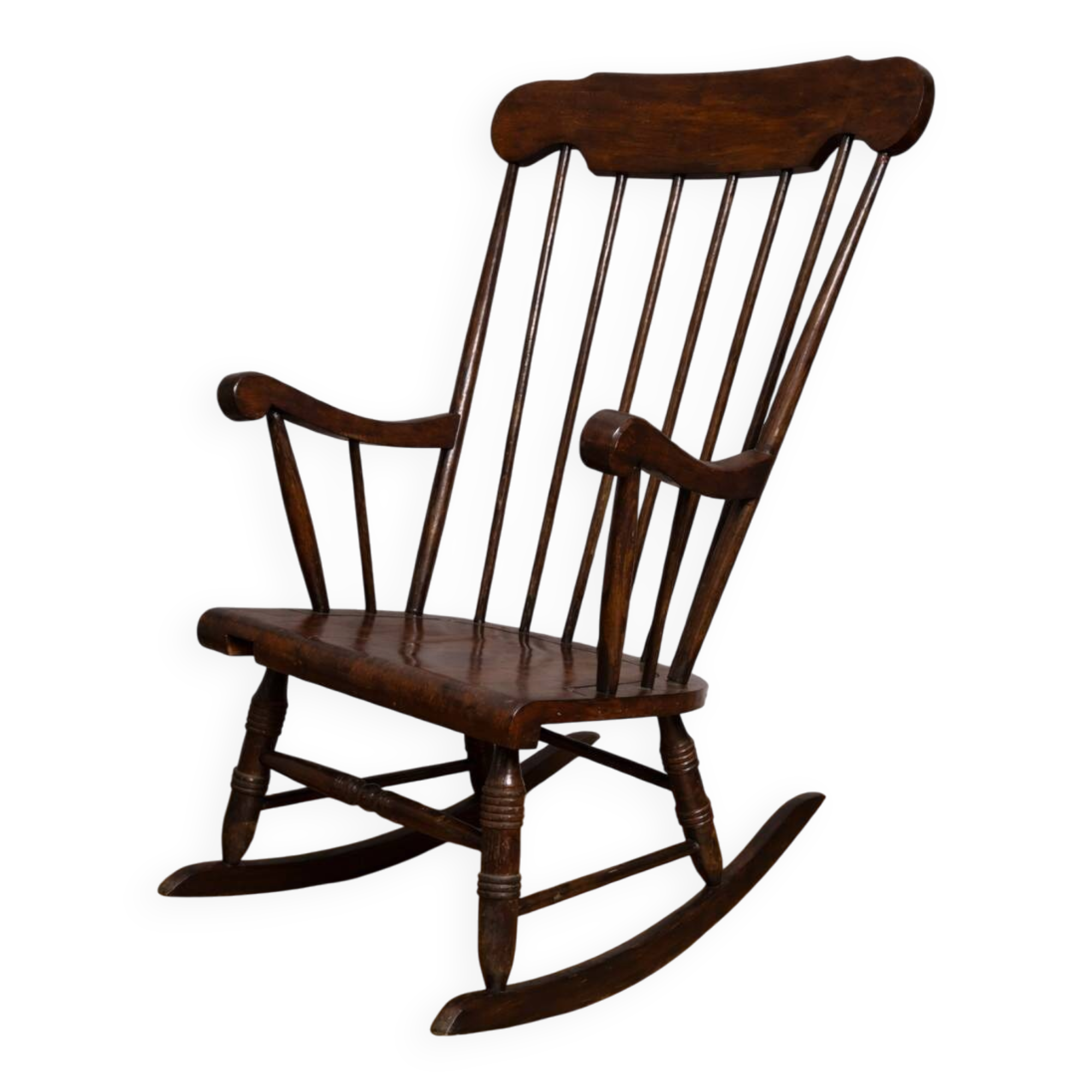 Antique wooden rocking chair – Windsor style – 20th century