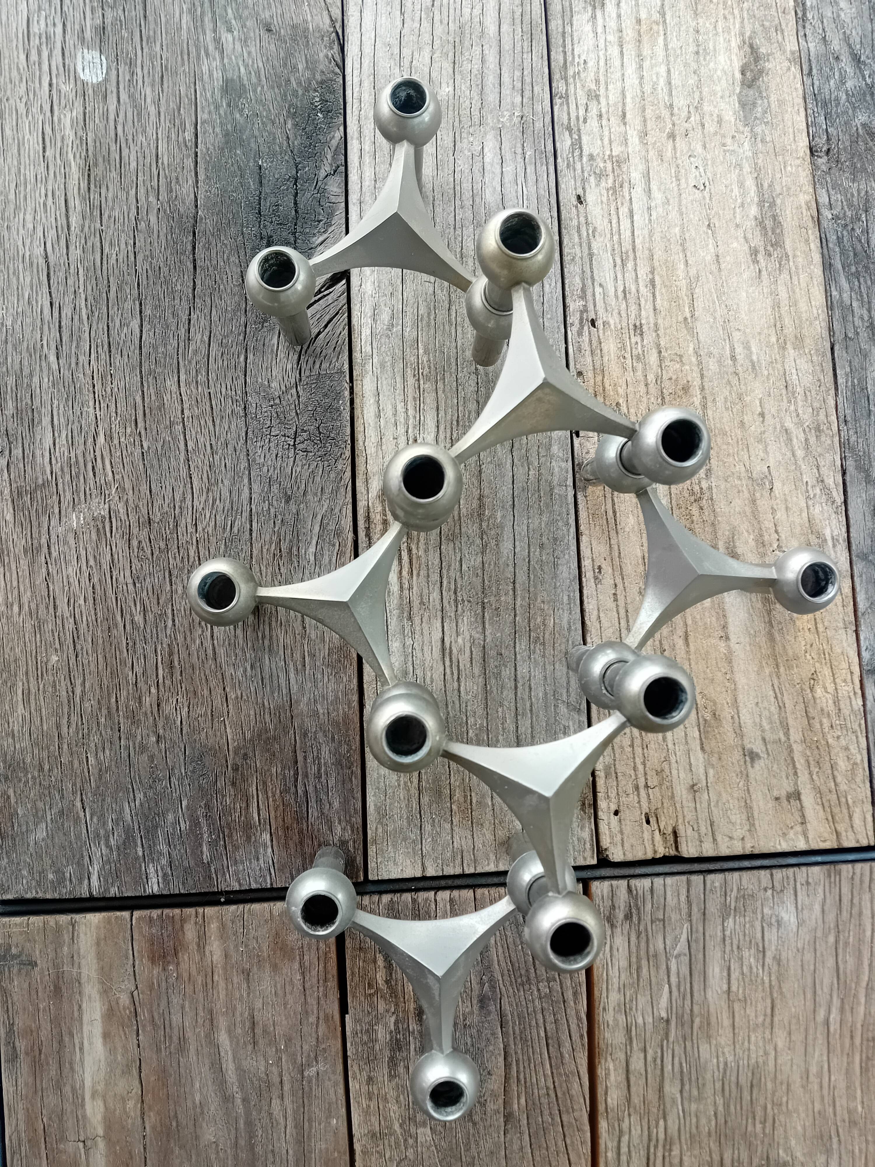 Set of Nagel candle holders from the 1970s consisting of 6 candle holders.
